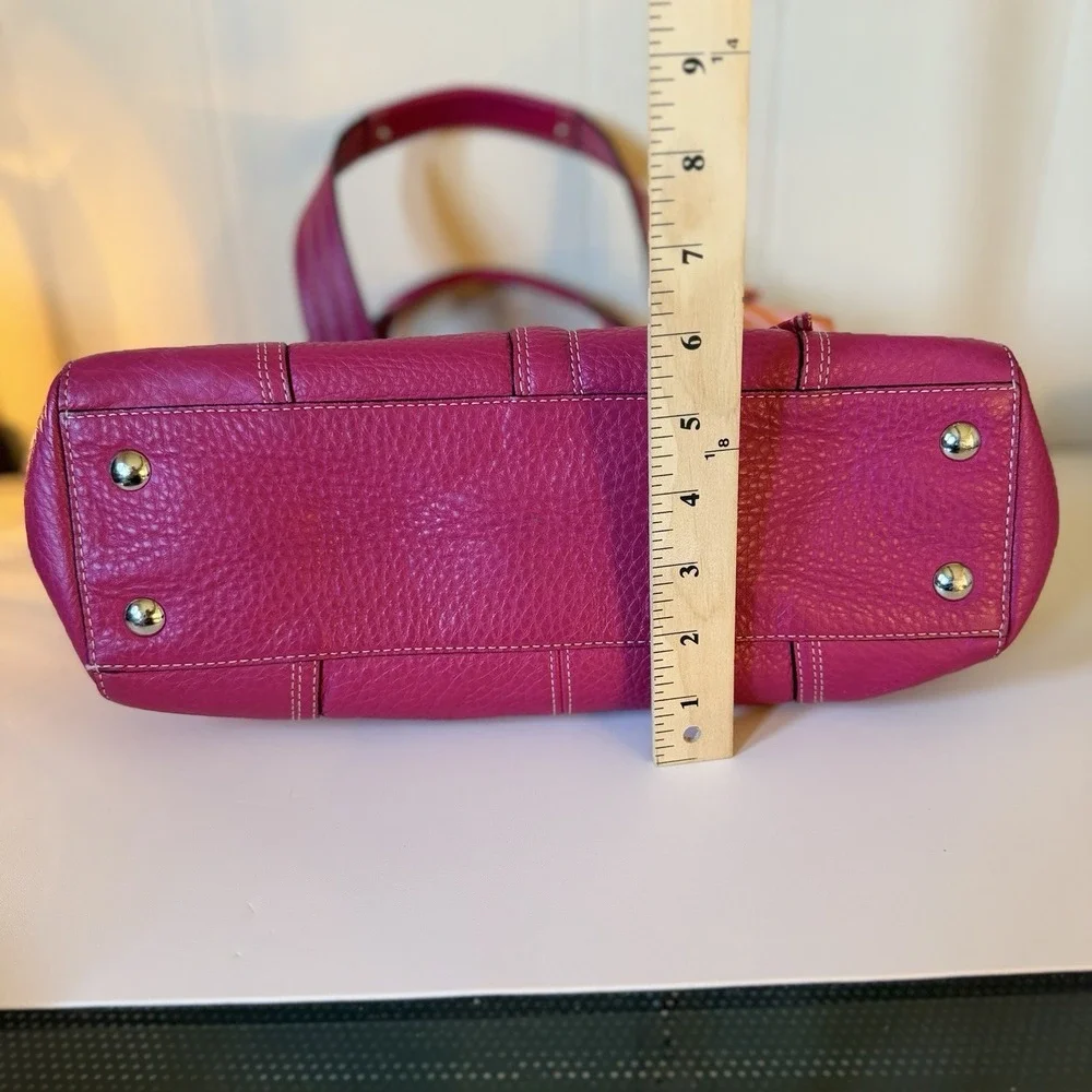 Coach Hampton VTG Pink Fuchsia Pebbled Leather Carryall Shoulder Bag F13961 Y2K